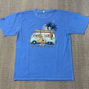 Vintage Crazy Shirts Hawaii Humane Society‎ Adopt A Dog Blue T-Shirt Medium Surf